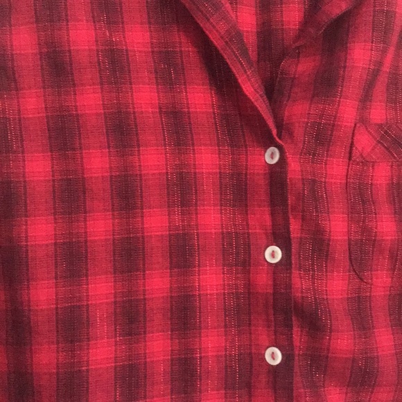Victoria’s Secret sparkle plaid pajama top small - Picture 3 of 5
